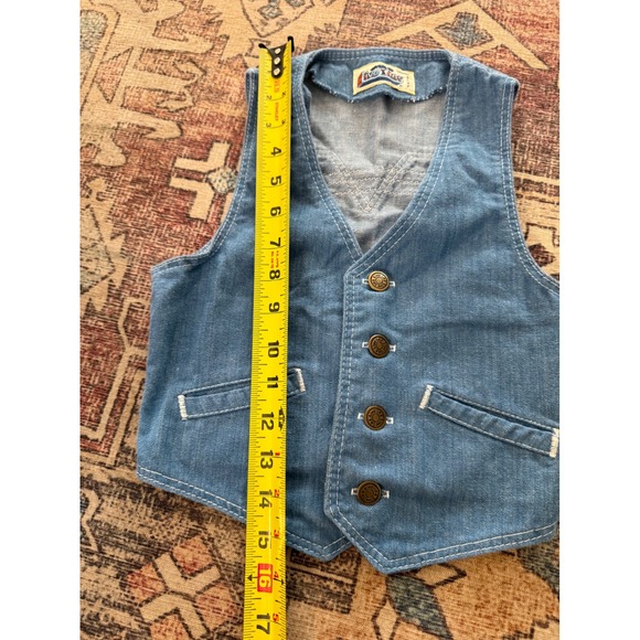 Vintage Live Ins Kids Denim Vest Light Wash Western Made in USA Size S 8/10 - Picture 3 of 7